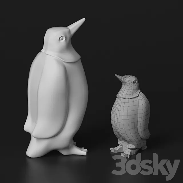 Statuette. Penguin 3D Model