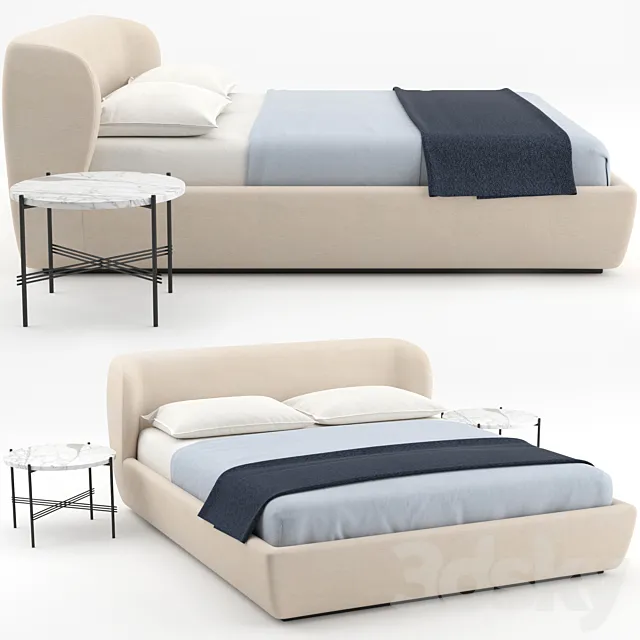 Stay Bed + TS Coffee Table by GUBI 3D Model