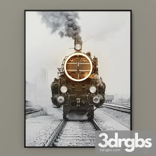 Steam train led art rh 3D Model Free
