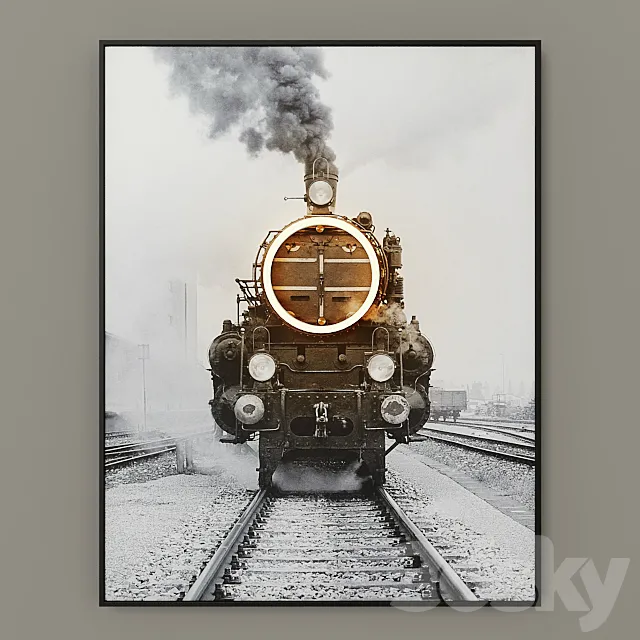 Steam Train Led Art RH 3DModel