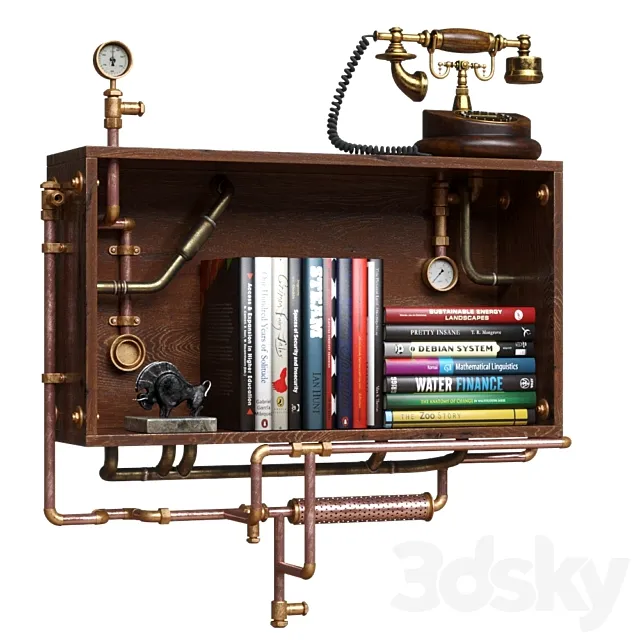 Steampunk Industrial Wall Shelf Free Download