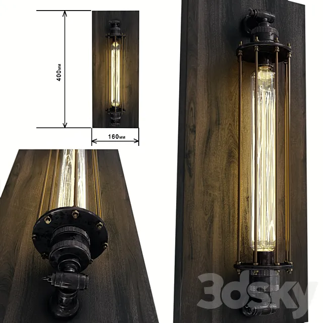 Steampunk lamp 3D Model