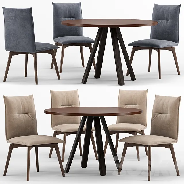 Stecco cocktail table and Maya chair – connubia calligaris 3D Model