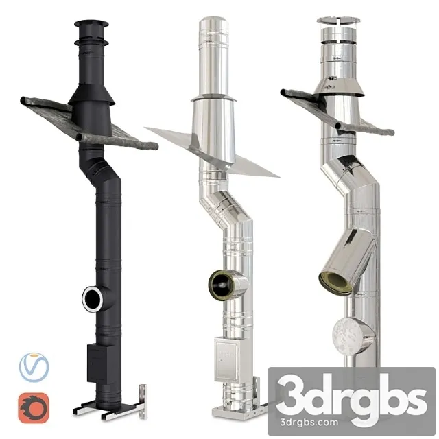 Steel Chimneys 3D Model Free