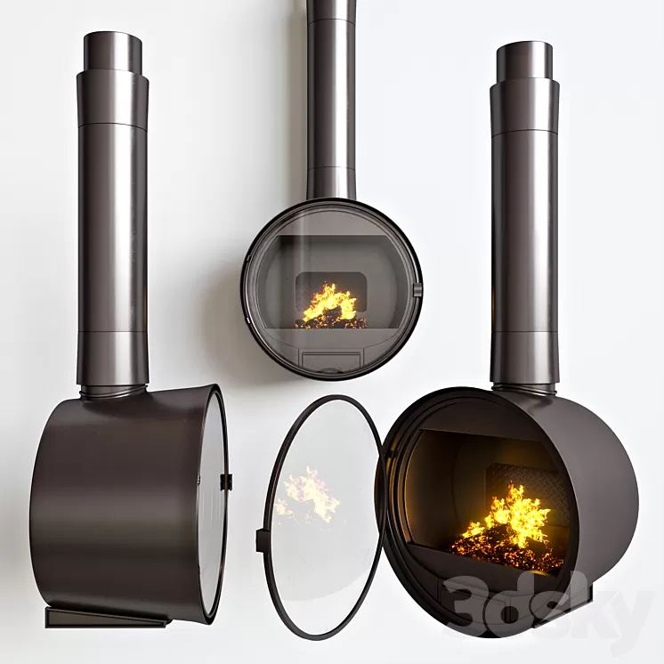 Steel fireplace Rocal 3D Model