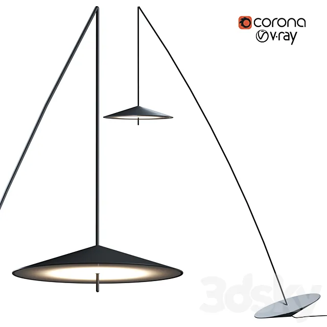 STEEL FISHERMAN PENDANT FLOOR LAMP 3D Model