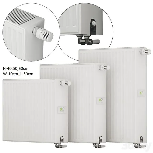 Steel panel radiators Kermi therm-x2 Profil L-50 3D Model
