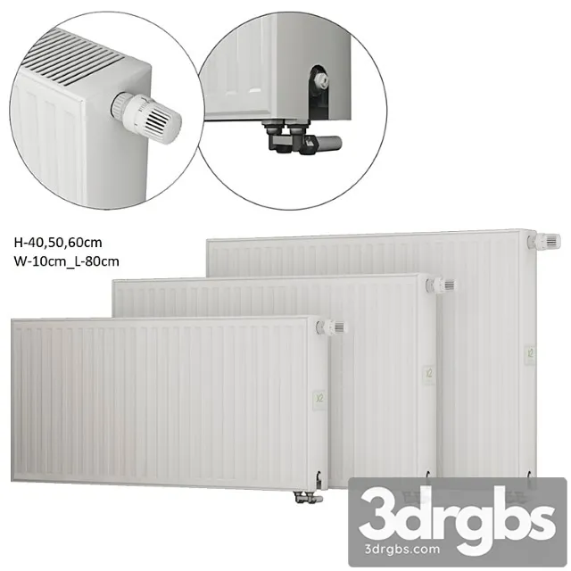 Steel Panel Radiators Kermi Therm X2 Profil L 80 3D Model Free