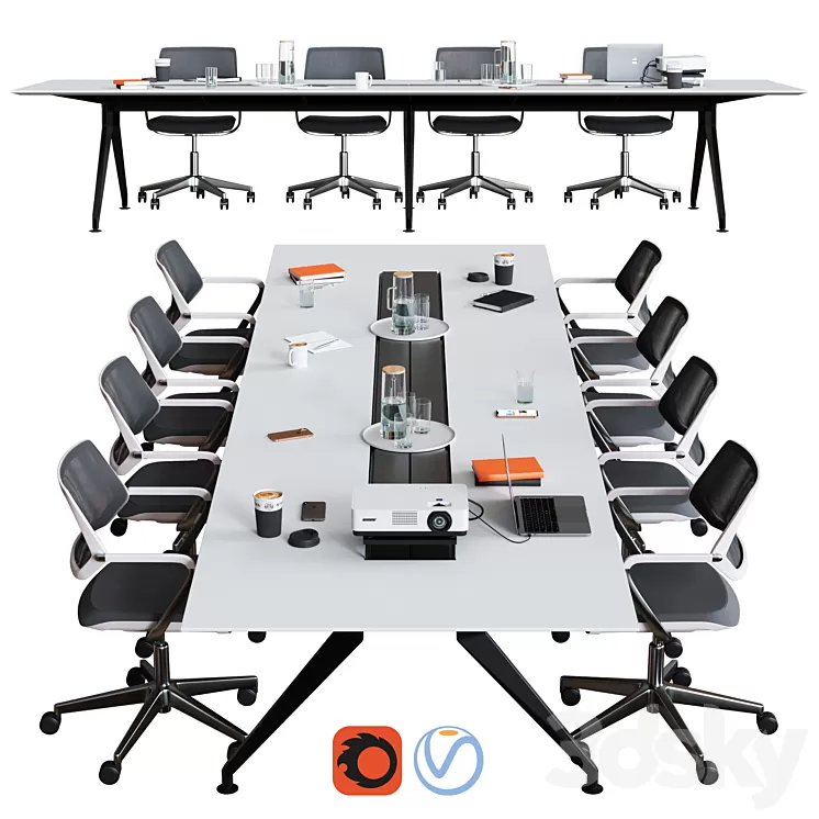 Steelcase - Conference Table 4.8 3D Model