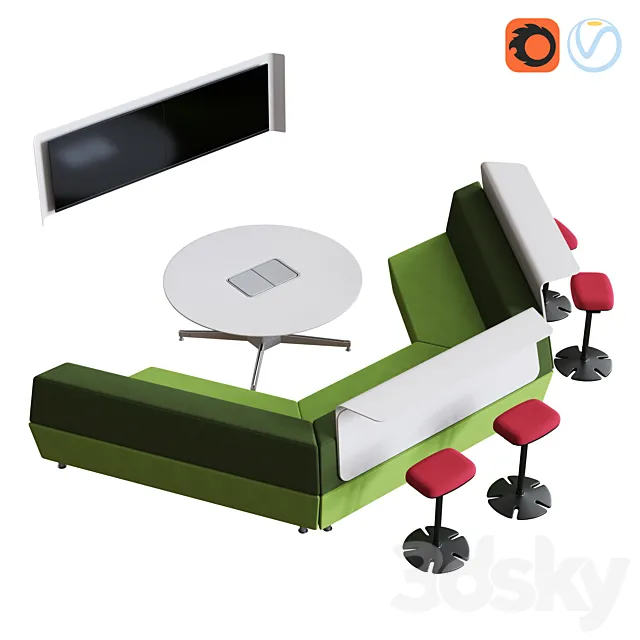 Steelcase - Media: Scape Theater 3D Model