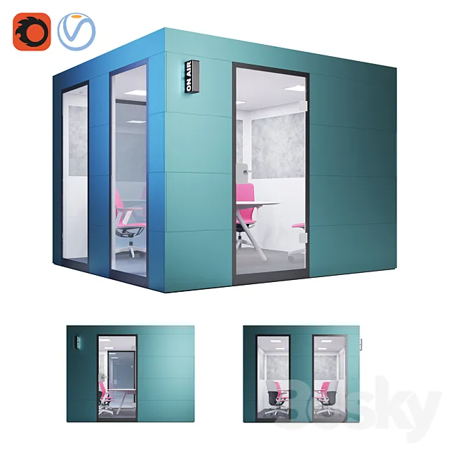 Steelcase - Office Acoustic Pods Conference Unit 3D Model