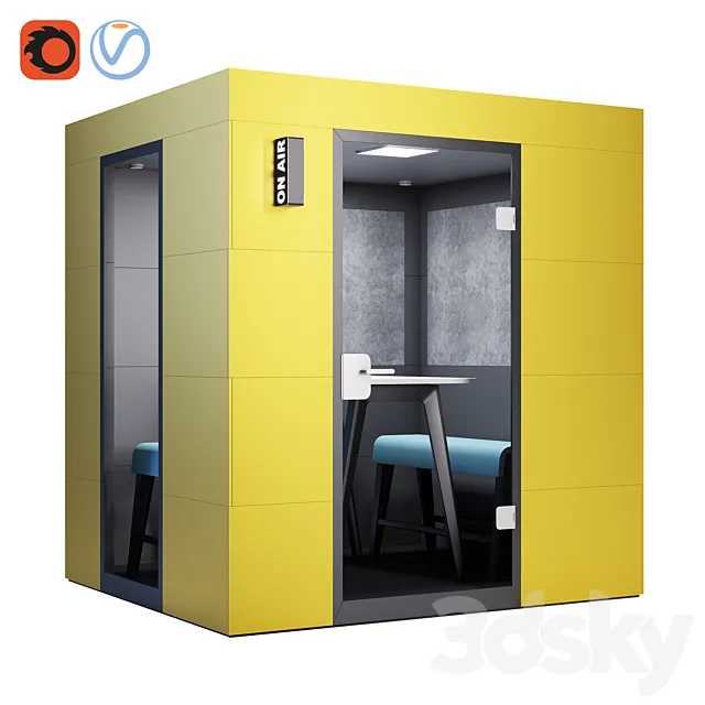 Steelcase - Office Acoustic Pods Meeting Unit 3D Model