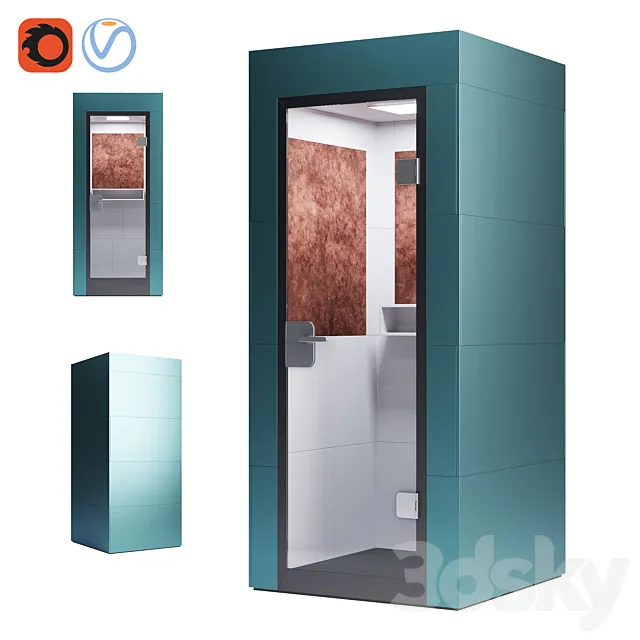 Steelcase - Office Acoustic Pods Mobile Unit 3D Model