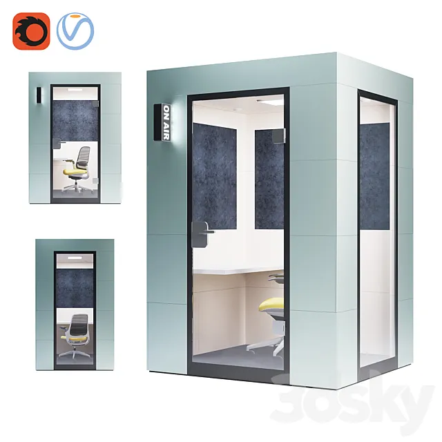 Steelcase - Office Acoustic Pods Work Unit 3D Model