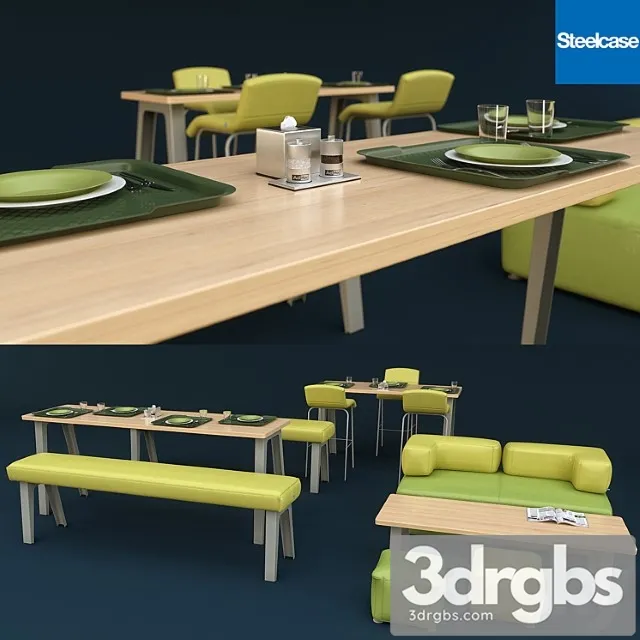 Steelcase office furniture dining room 2 3D Model Free