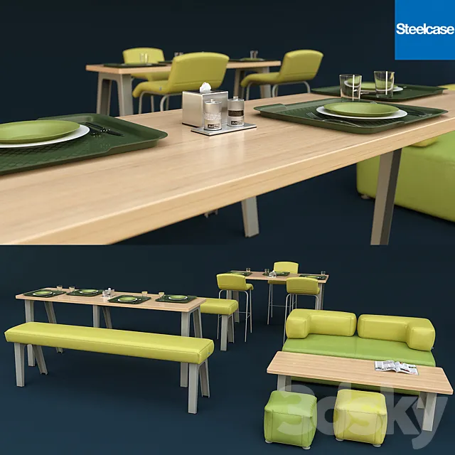 Steelcase office furniture dining room 3DModel