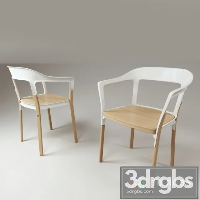 Steelwood Chair Magis White 3D Model Free