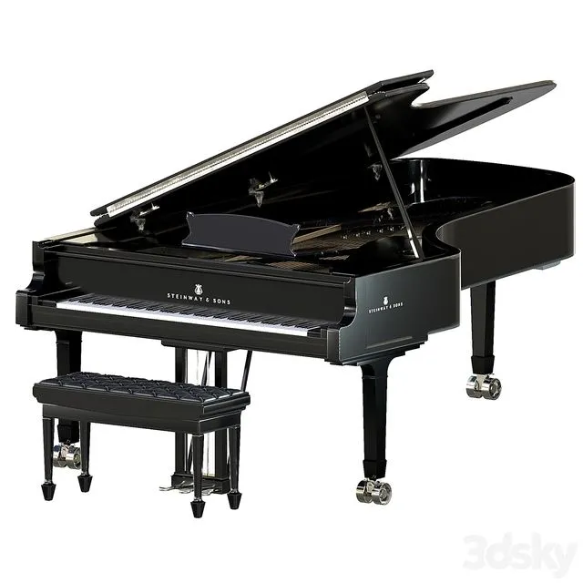 Steinway & Sons Black Piano 3D Model