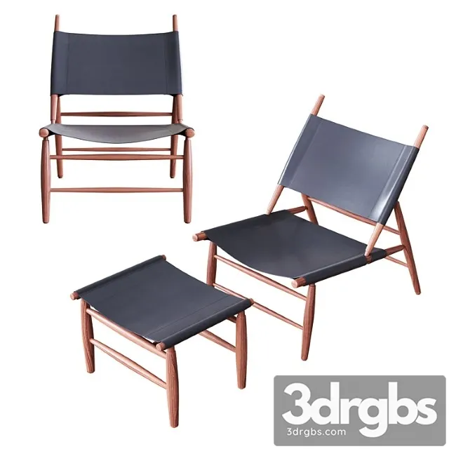 Stellar works - triangle chair & ottoman 1952 3D Model Free