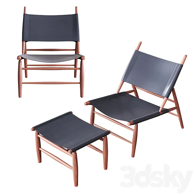 Stellar Works - Triangle Chair & Ottoman 1952 3D Model