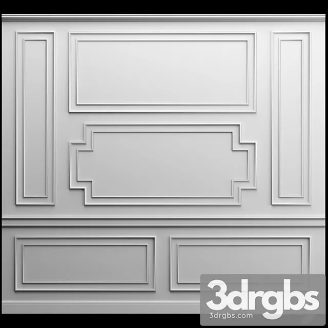 Stenovaia Panel Gipsovaia Lepnina 61 3D Model Free