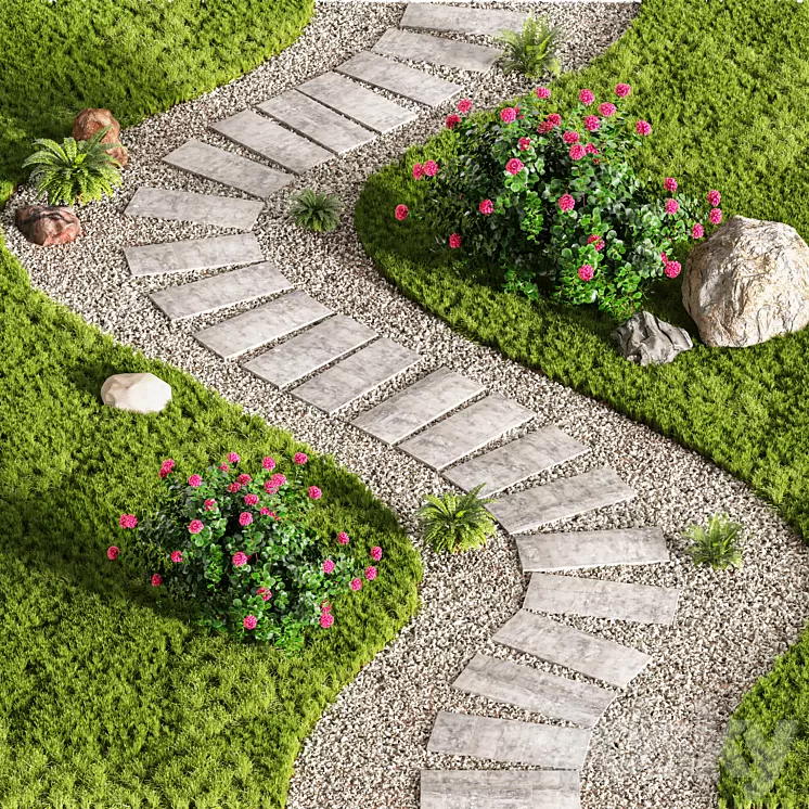 Stepping Stone Designs Decorative Floor Grass 02 3D Model