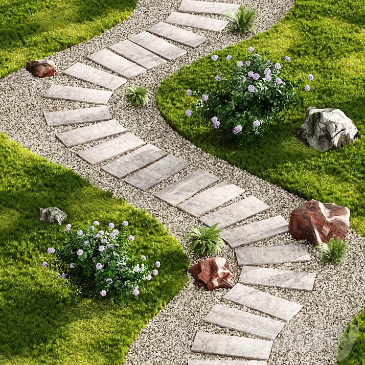 Stepping Stone Designs Decorative Floor Grass 04 3D Model