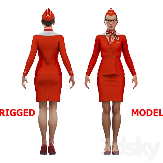 Stewardess 3D Model