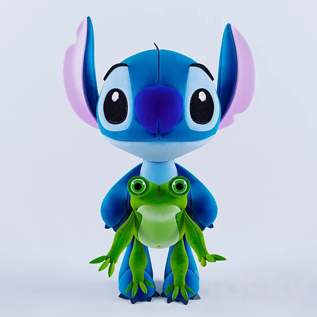 Stich and his friend Toad 3D Model