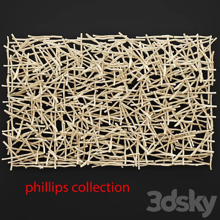 Stick Wall Art stick branch panel eco eco-decor design picture dry decor dried flowers 3D Model