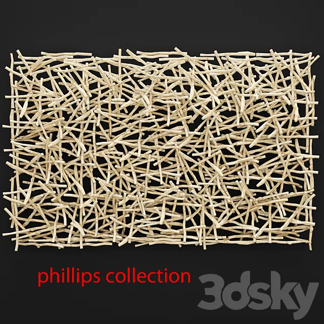Stick Wall Art. stick. branch. panel. eco. eco-decor. design. picture. dry decor. dried flowers 3DModel