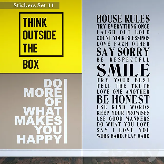 Stickers Set 11 3D Model