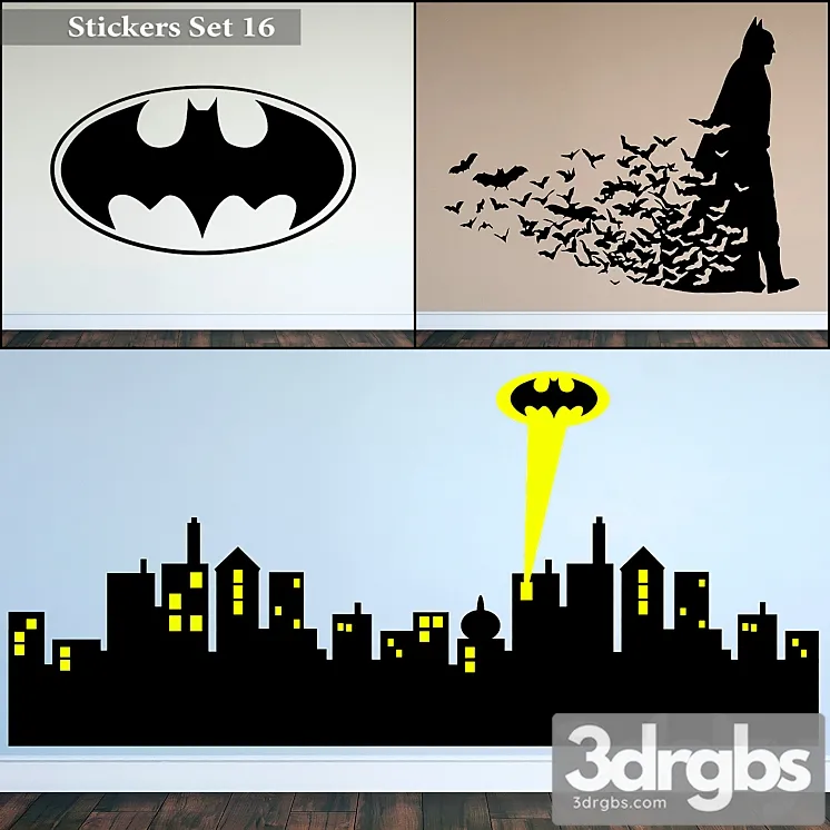 Stickers set 16 3D Model Free