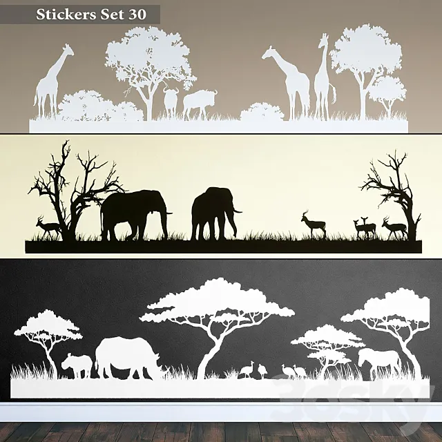 Stickers Set 30 3DModel