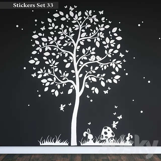 Stickers Set 33 3D Model