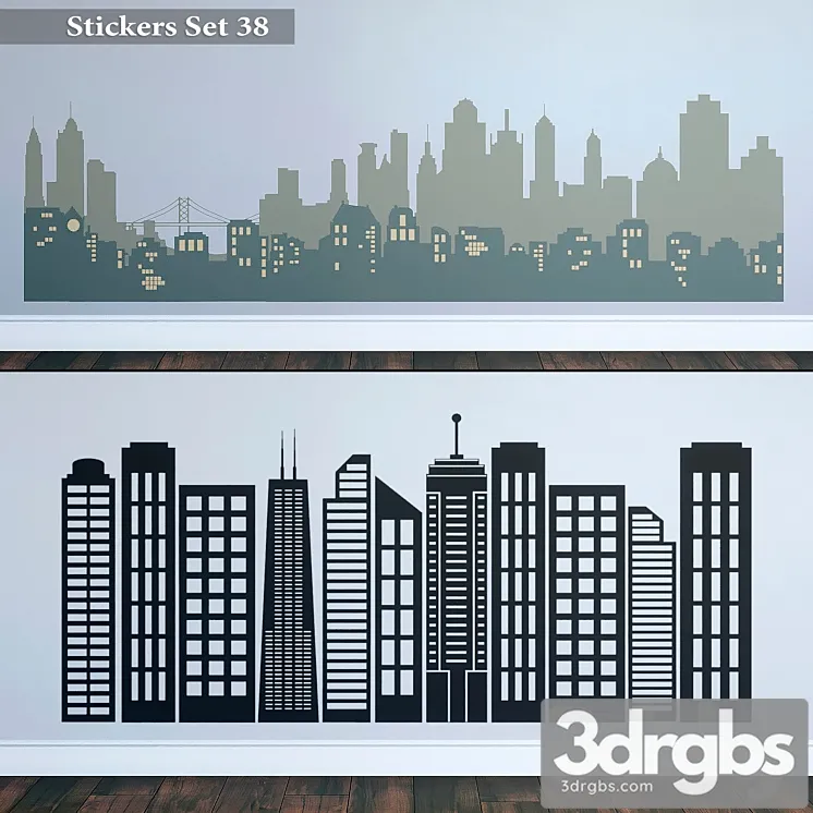 Stickers set 38 3D Model Free
