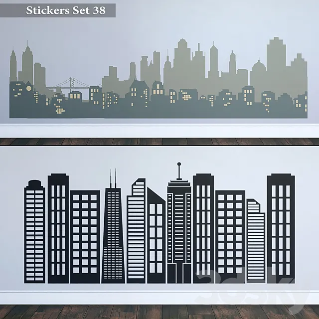 Stickers Set 38 3D Model