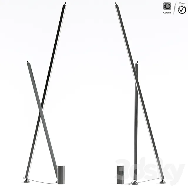 Sticks Stand Alone Vibia Floor Lamp 3D Model