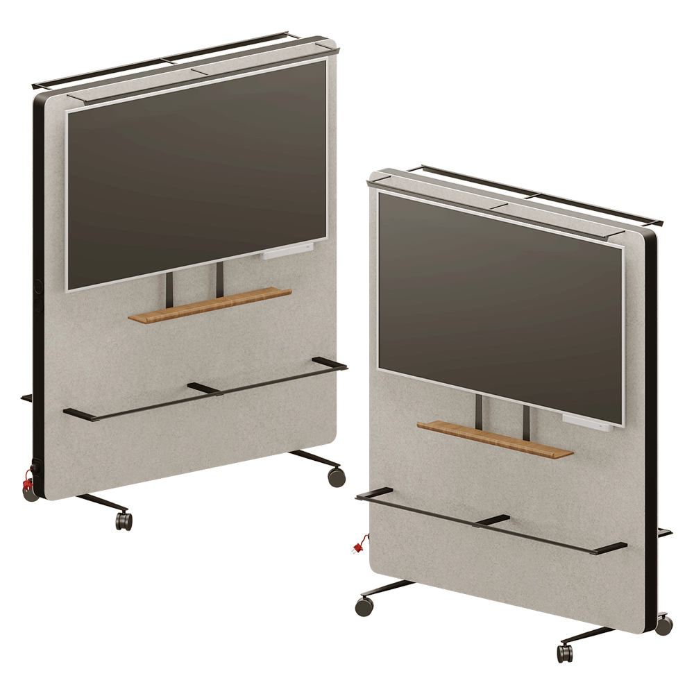 Stilfort - Flexible room divider with monitor mount Media Wall 3D Model