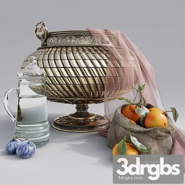 Still life with a golden vase 3D Model Free