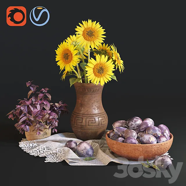 Still Life with Sunflowers 3D Model