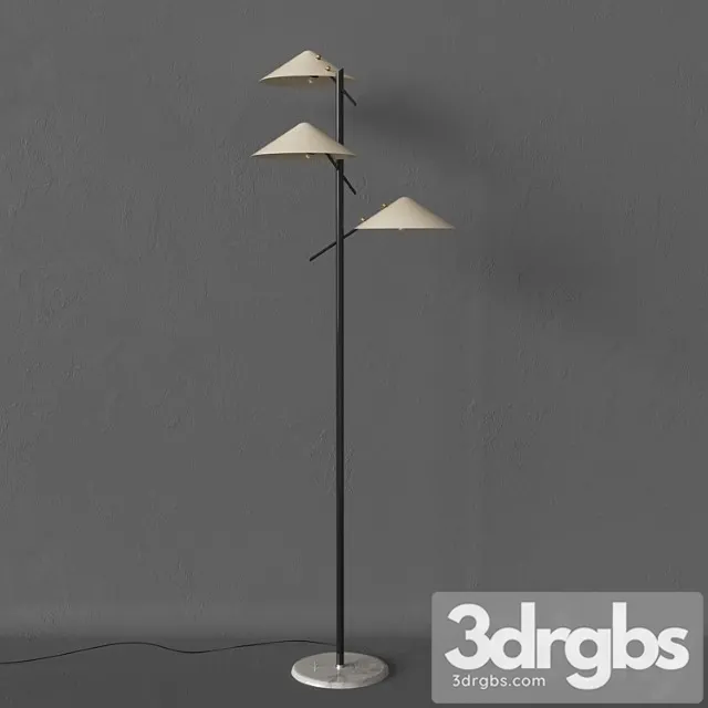 Stilnovo Floor Lamp Triple Shades 3D Model Free