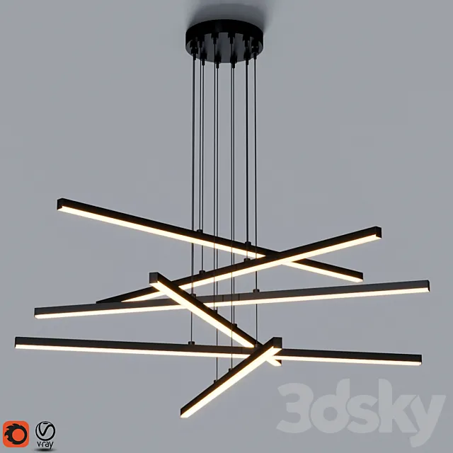 Stix 6-Arm LED Pendant Light 3DModel