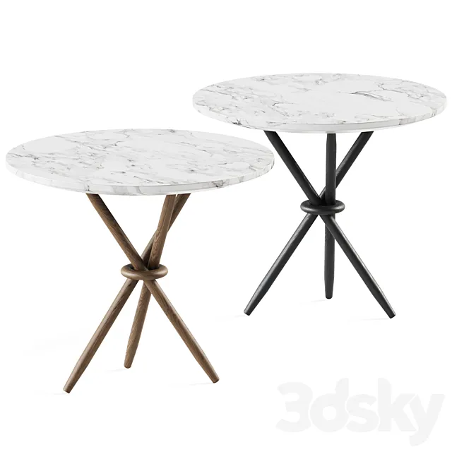 Stix Side Table Marble by Magnus Long 3D Model
