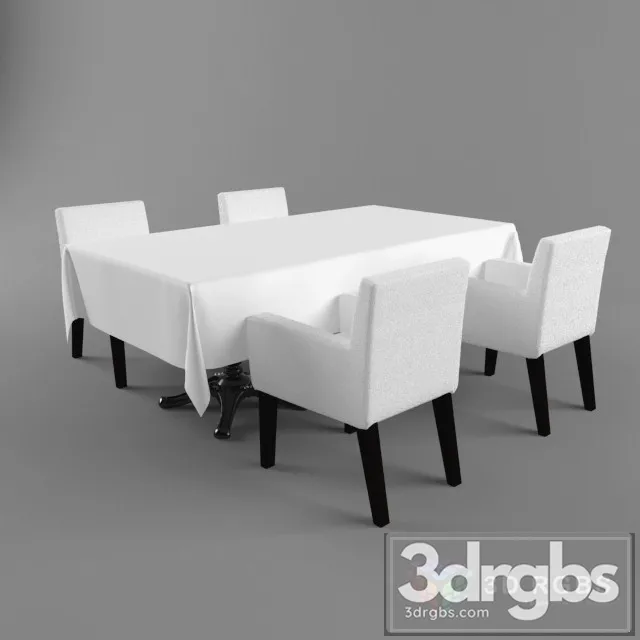 Stol Chetverka Table and Chair 3D Model Free