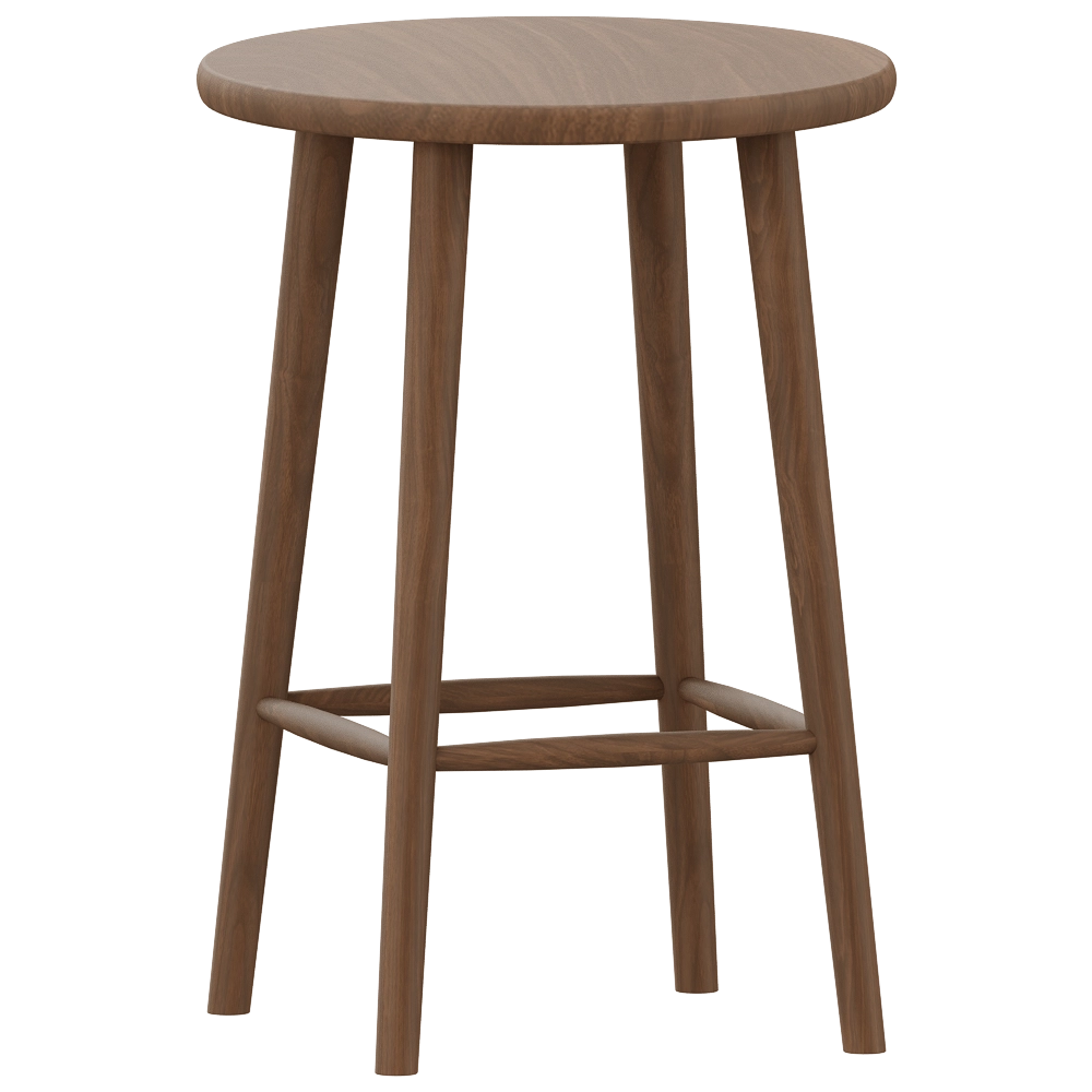 Stolab - Bar stool Miss Button H62 Oak 3D Model