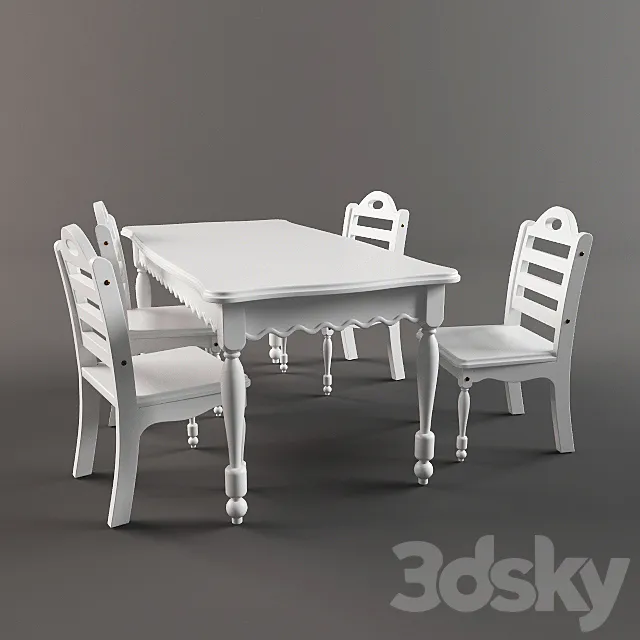 Stolk and chairs in the nursery 3DModel