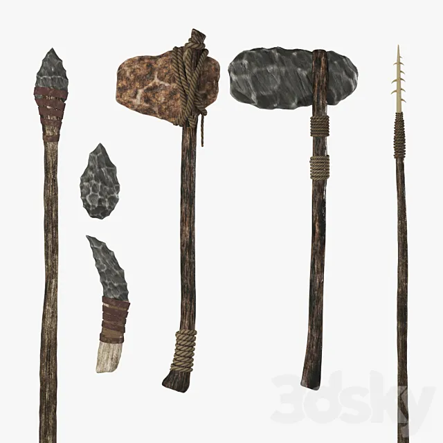 Stone Age tools 3D Model