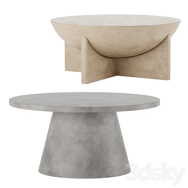 Stone Coffee Table West Elm 3D Model Free