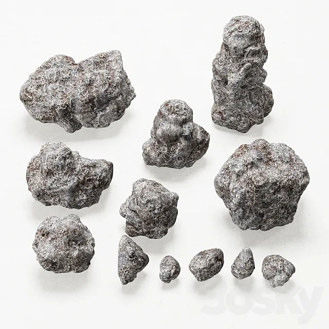 Stone collection _ Collection of stones 3D Model